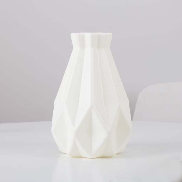 Blomstervase Plastvase Hjem Stue Dekorasjon Ornament, Hvit