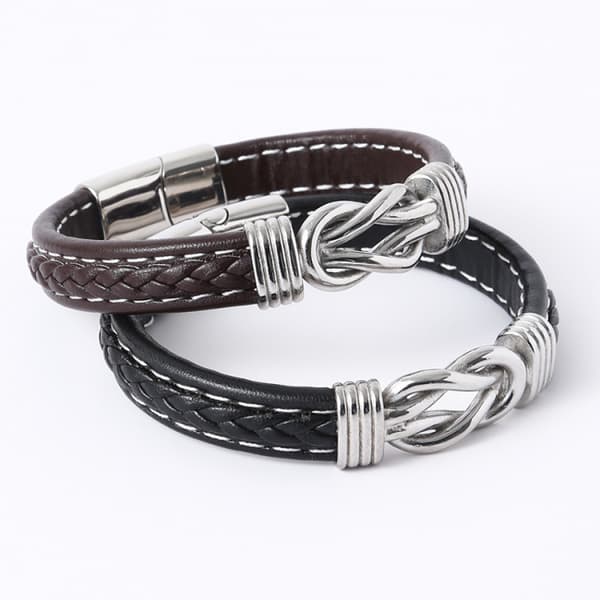 Brunt läderarmband BRUN