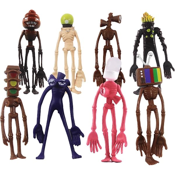 8 st Siren Head-figur, söt samlarobjekt, plast, Siren Head-actionfigur för barn