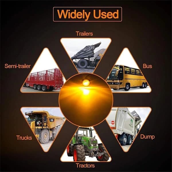 10x LED Sidemarkeringslys 12/24V LED Positionslys Trailer Sidelys Advarselslys til Lastbil Autocamper (Gul)