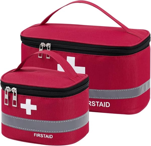 2 st första hjälpen-väskor, tomma medicinväskor, bärbara första hjälpen-väskor för utomhuscamping, resor