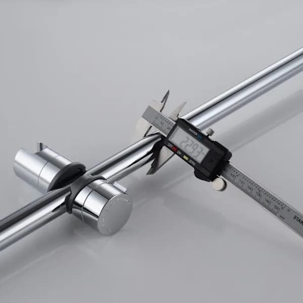 Justerbar 18-25 mm ABS Silver Duschstångshållare för Duschdraperi