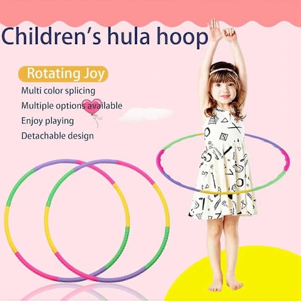 Hulahoop set om 2 (58 cm, 100 g) Hulahoop för 3-12 år med 8 segment Hulahoop för utomhussport och familjespel