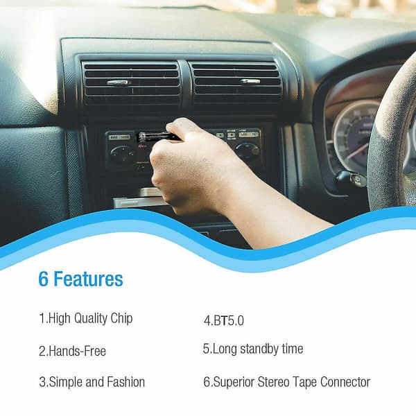 Bilstereo kassettspelare med Bluetooth 5.0