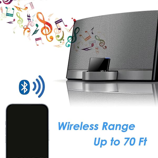 I-WAVE 30-bens Bluetooth 5.1 Audio Receiver Musik Mini Trådløs Adapter til 30-bens Jack Analog Højttaler