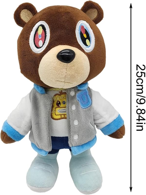 Kanye Bear pehmonukke, 1/2 kpl Kanye Bear pehmohahmo tyyny, pehmolelut dropout bear