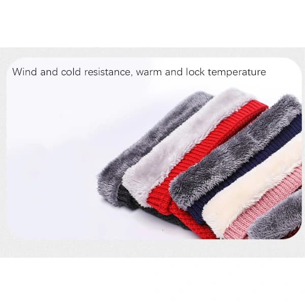 Vinter halsvarmer, snood, cirkeltørklæde, fleeceforet, dobbeltlag K