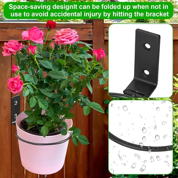 Set med 3 väggmonterade blomkrukshållare utomhus, ZQKLA