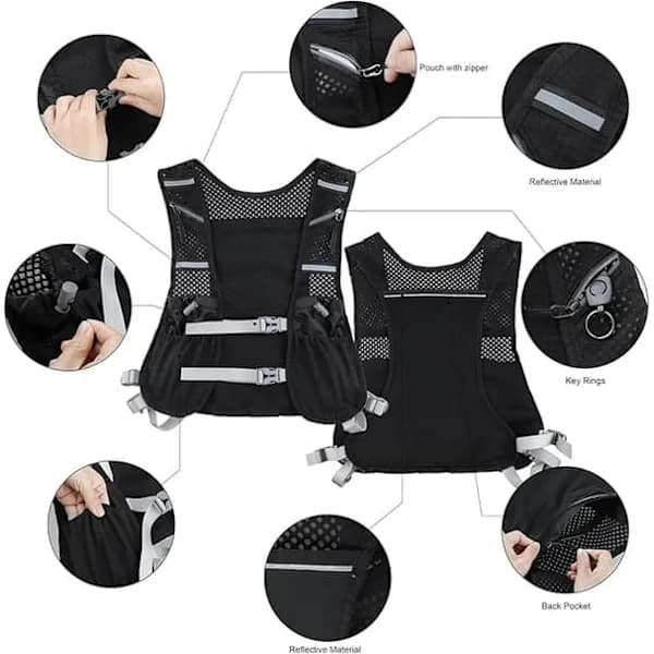 Hydration Pack / Løbevest med reflekterende design – Let og behagelig til løb, vandring, cykling, maraton