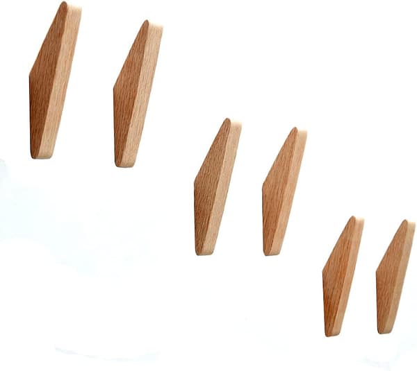 6-pakning eikekleskroker minimalistisk design kraftig badekåpekrok vegg