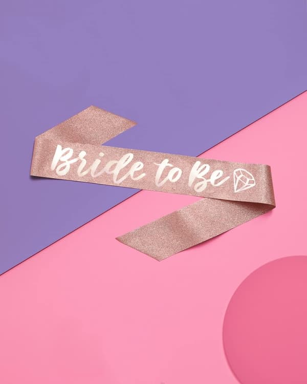 Roséguld Glitter Brudbälte - Blivande Brud | Möhippa