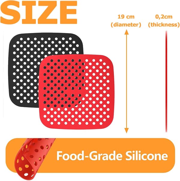 stk. Non-Stick Silikone Airfryer Liners - Airfryer Tilbehør, Non-