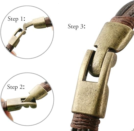 Læderarmbånd til mænd, brunt rebarmbånd, 8.