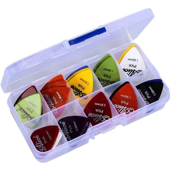 Gitarrplektrum, 40-pack gitarrplektrumset med plektrum för elgitarr