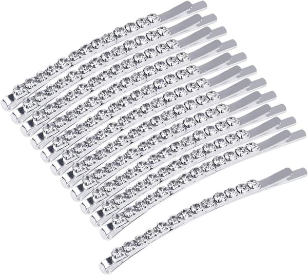 12 stk hårspenner, metallhårnåler, krystall, rhinestone Ba