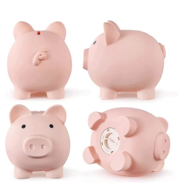 Uknuselig sparegris i plast for jenter og gutter (1 stk rosa) sparegris rosa, A