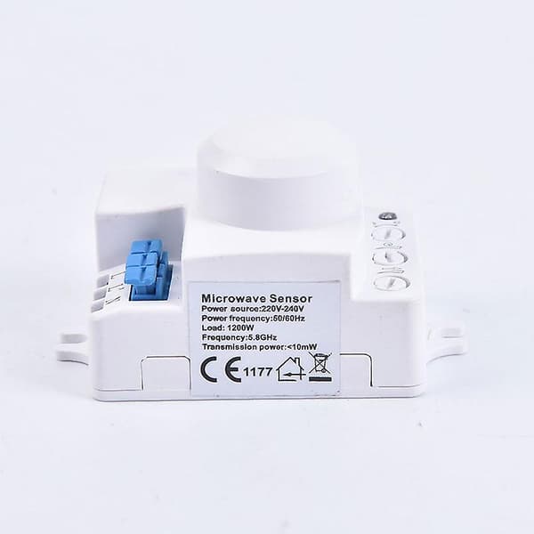 Mikrovågsrörelsesensor 5.8ghz Hf 220v Led 360 Graders Radarkroppsdetektor Vit