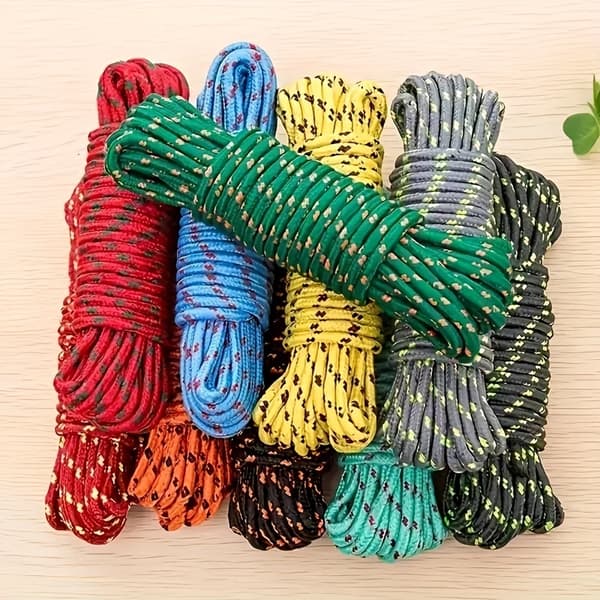 10m Nylon Universalreb, Multifunktionelt Camping- og Tørresnorreb til Udendørs og Indendørs Brug