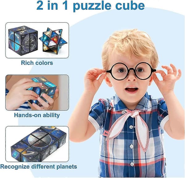 Star Cube Magic Cube 2-i-1-sett, Yoshimoto Cube Infinity Magic 3D-puslespillkuber, Hjerneutviklingspuslespill for barn og voksne