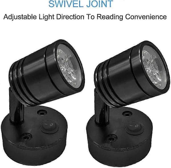 12V LED-lys til autocamper, væglampe til læsning, bil, campingvogn, båd, interiørlys, autocamper, lampe med afbryder, kold hvid