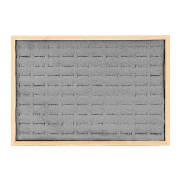 Smykkeskrin Organizer Multifunktionel 100 Rum Ringboks Opbevaringsindsats til Smykkebutik Udstilling Grå