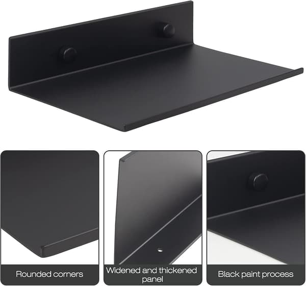 2-pak sorte flydende metalhylder 20 cm med monteringsudstyr [JSR]