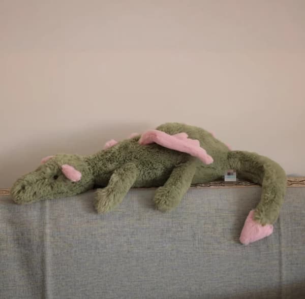 Britisk Stil Drage Plyslegetøj – Sød Sky & Matcha Drage Blød Dukke Gave Matcha Dragon 66cm