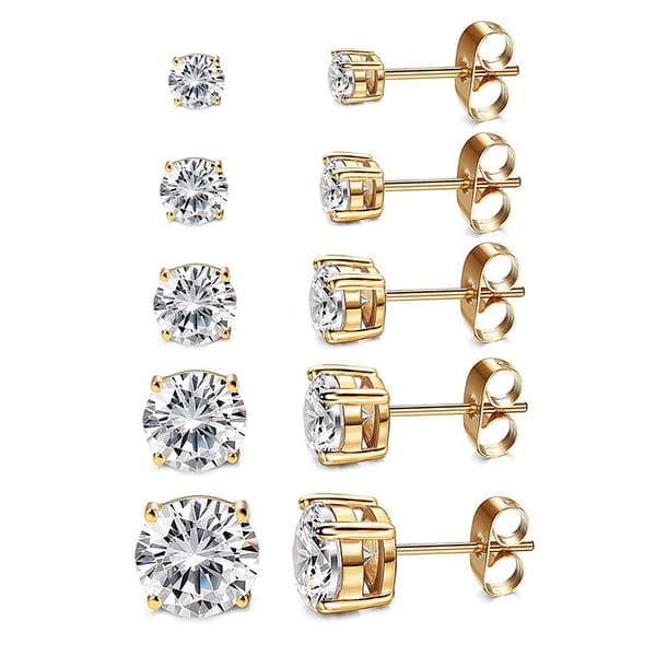 Dam CZ Örhängen Simulerad Diamant Rund Cubic Zirconia E