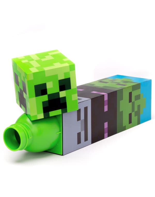Minecraft Drenge Skrue Vandflaske Grøn Firkantede Mobs - One Size