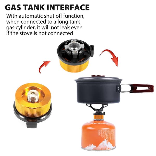 2st Gasadapter Säker LPG-adapter Spisanslutning Utomhus Camping Gasflaskadapter för Butanbehållare
