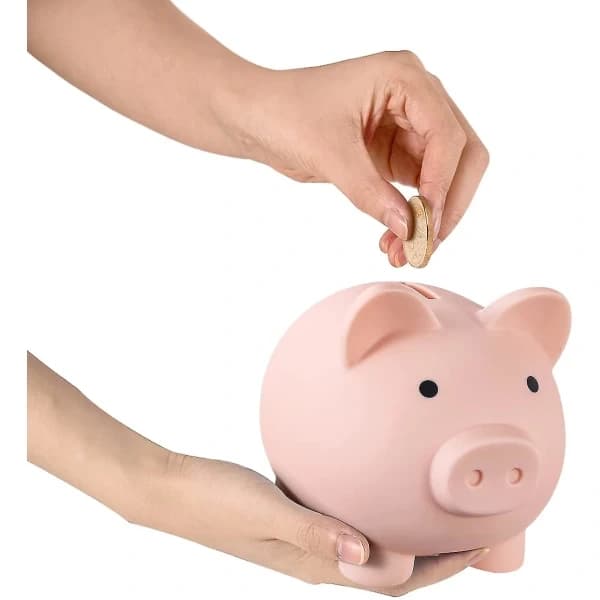 Uknuselig sparegris i plast for jenter og gutter (1 stk rosa) sparegris rosa, A