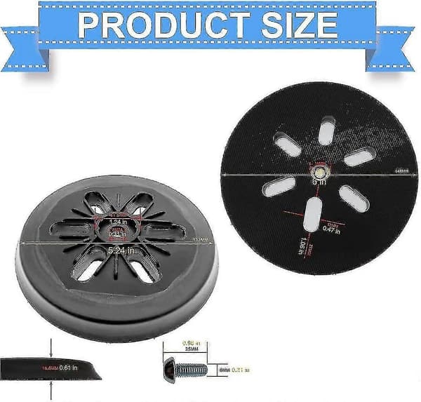 150 mm slipeplate for Bosch Gex 150 Ac, Pex 15 Ae, Gex 150 Turbo 150 mm eksentersliper