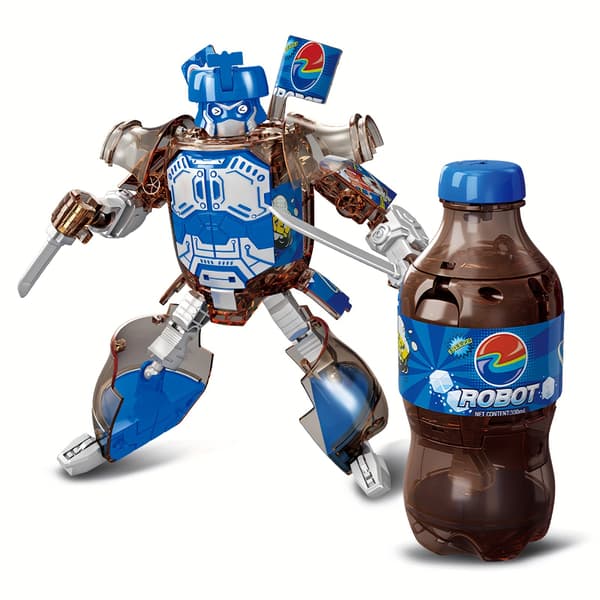 Kreativ Soda Samurai Robotleke, Transformerende Robotfigur, Pedagogisk ABS-leke for Gutter og Jenter, Julegave til Barn Blue One-size