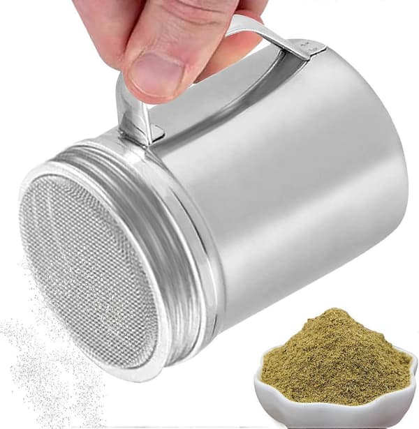 Saltbøsse i rustfrit stål, salt- og peberbøsse i metal med håndtag, rustfri