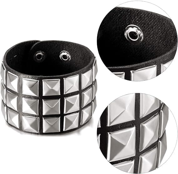 3 st 80-tals lädernitpunkarmband nitarmband för mig