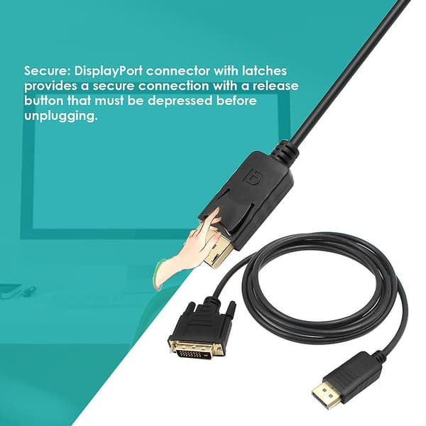 1,8 m DP-DVI-sovitin DisplayPort-DVI-kaapelisovitinmuunnin