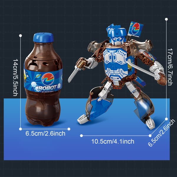 Kreativ Soda Samurai Robotleke, Transformerende Robotfigur, Pedagogisk ABS-leke for Gutter og Jenter, Julegave til Barn Red One-size