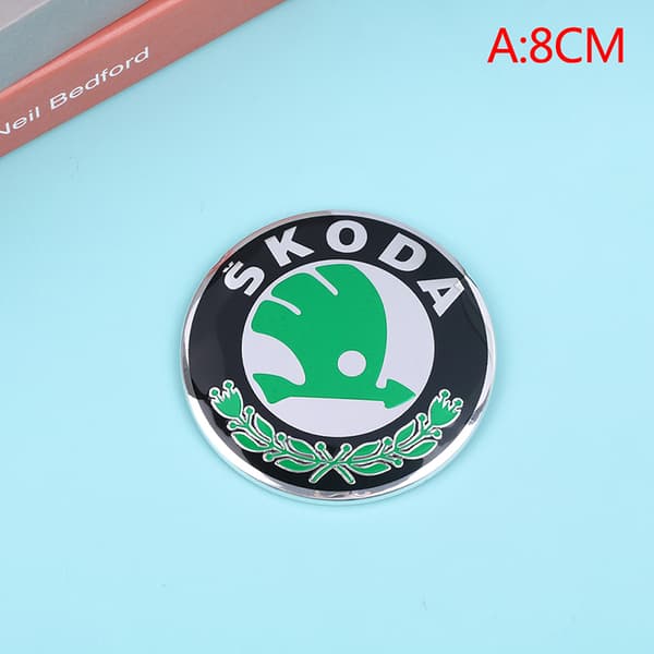 8CM 9CM Grønt ABS Emblem til Skoda Bil Front Bag Bagklap B