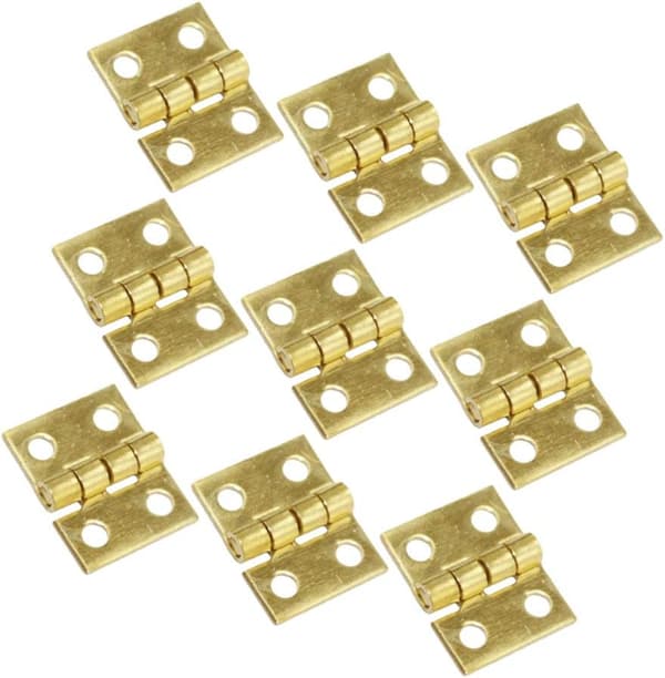 50 Mini Messinghængsler til Smykkeskrin Små Hængsler til Træskabe og Møbler (10*8mm)