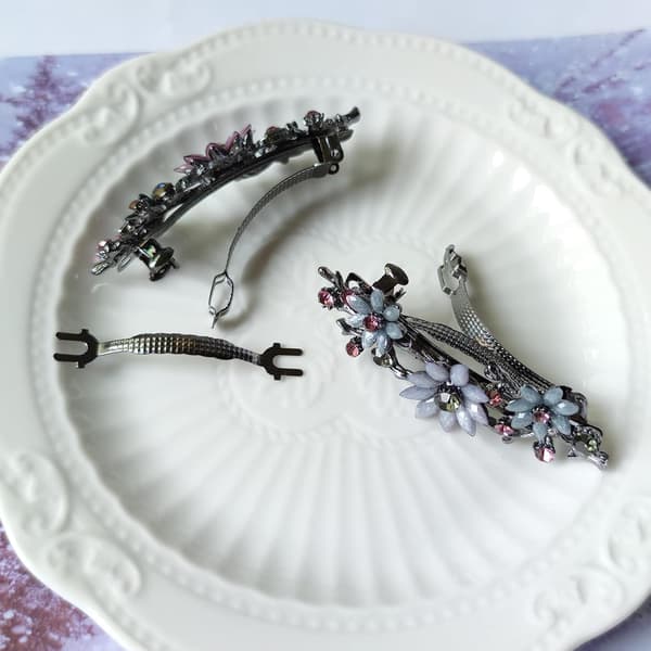 3 stk. hårklemmer Vintage blomsterhårklemme til kvinder Retro