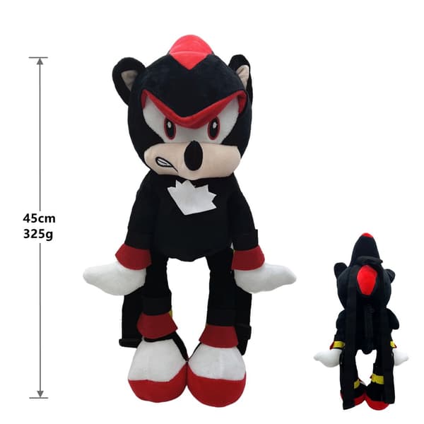 45CM Sonic Black Sonic Rygsæk Plyslegetøj