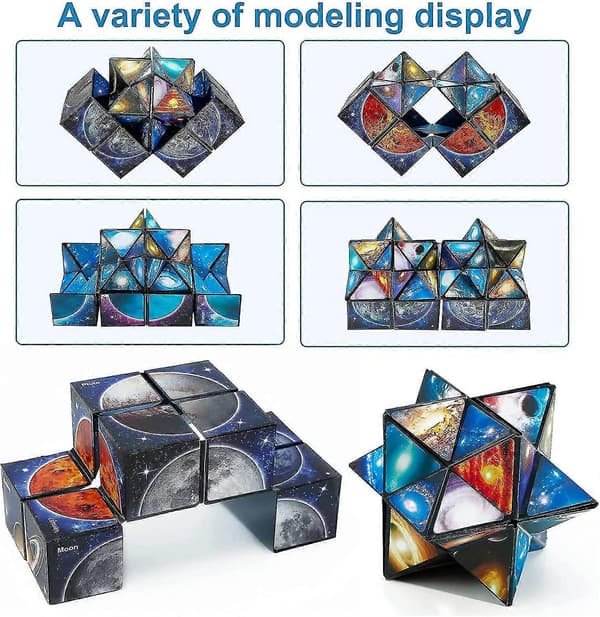Star Cube Magic Cube 2 i 1 sæt, Yoshimoto Cube Infinity Magic 3D Puzzle Cubes, Hjerneudviklingspuslespil til børn og voksne