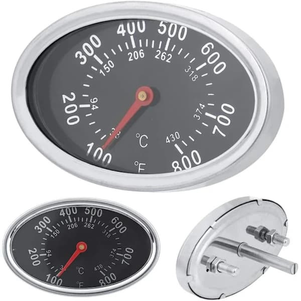 Ovalformet BBQ Røyktermometer, Rustfritt Stål