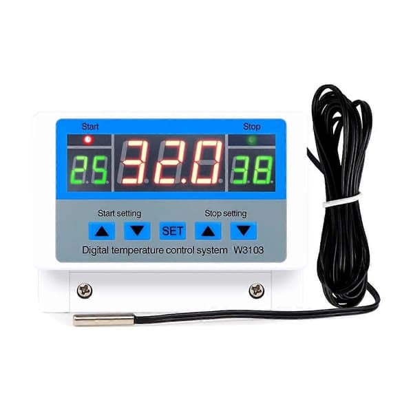 Digital temperaturkontroller 220V Maks 5000W Digital termostat 30A -19 til 99 temperaturkontroll