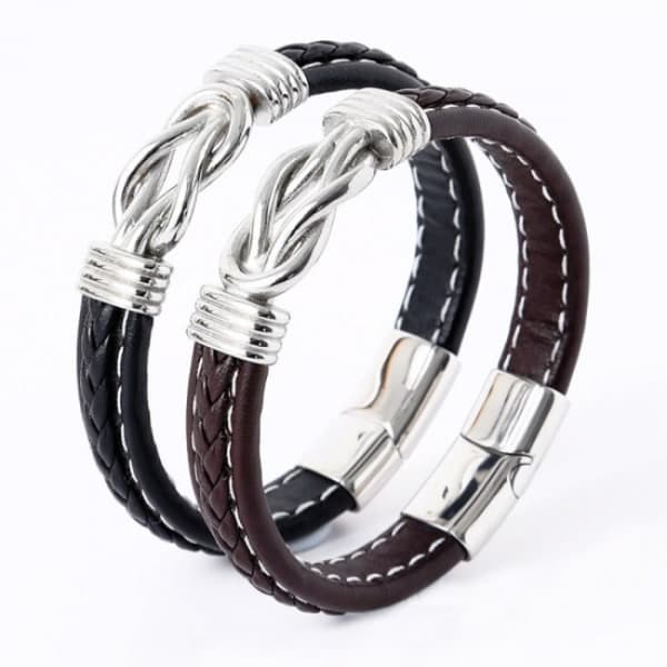 Brunt läderarmband BRUN