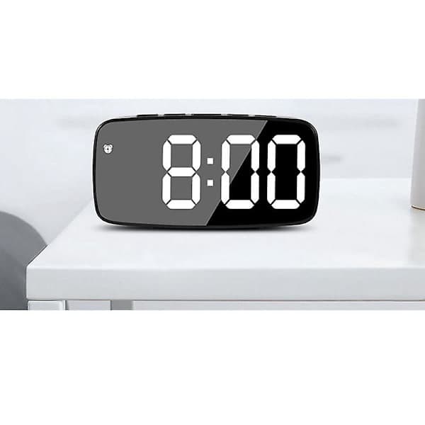 Smart digital sängväckarklocka, grön LED rese USB bordsklocka med 12/24h datum temperatur snooze svart grön