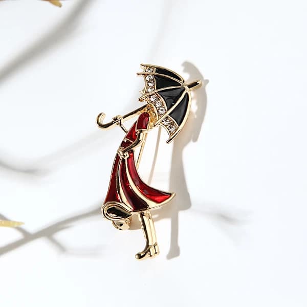 2 stk. Emaljelegering Paraply Broche Pins Dametøj