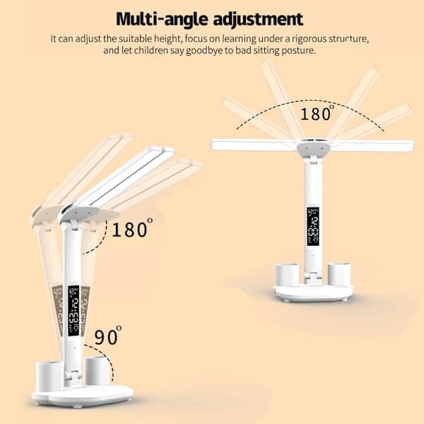 LED Skrivebordslampe, Multifunktionel Skrivebordslampe, USB Touch Natlampe med