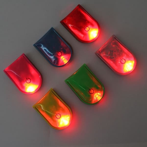 4 stk LED-lys magnetiske klips sikkerhet løping natt camping aktiviteter