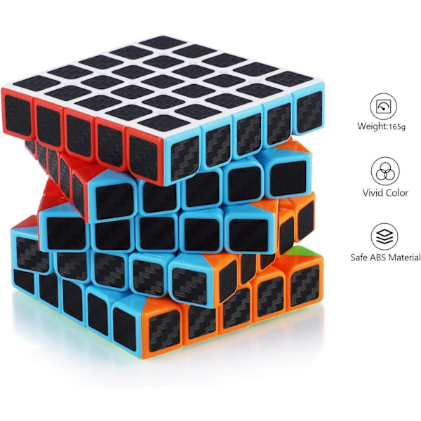 Magic Speed Cube 5x5x5 Speed Cube Magic Cube Kolfiber, ZQKLA